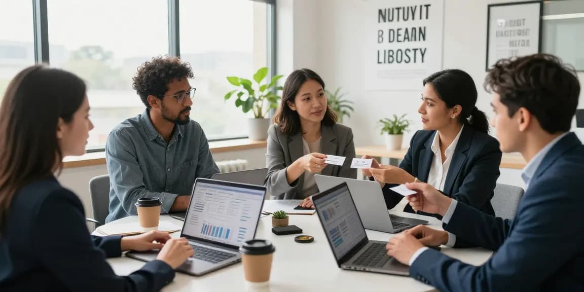 Join the network by becoming Mitglied im Interessen Verband werden with professionals in a dynamic office setting.