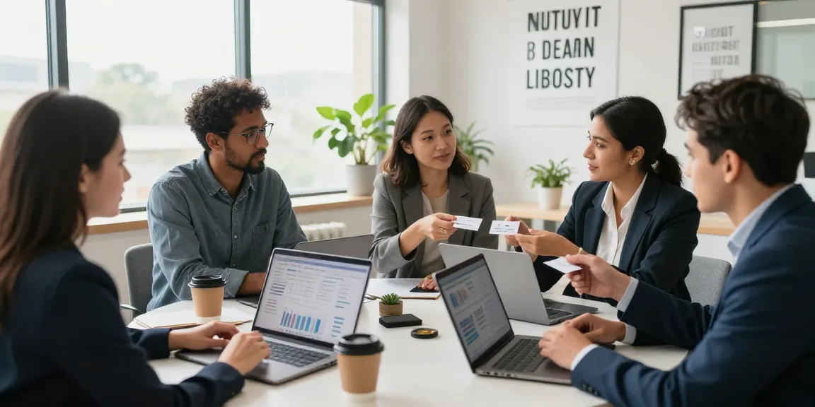 Join the network by becoming Mitglied im Interessen Verband werden with professionals in a dynamic office setting.