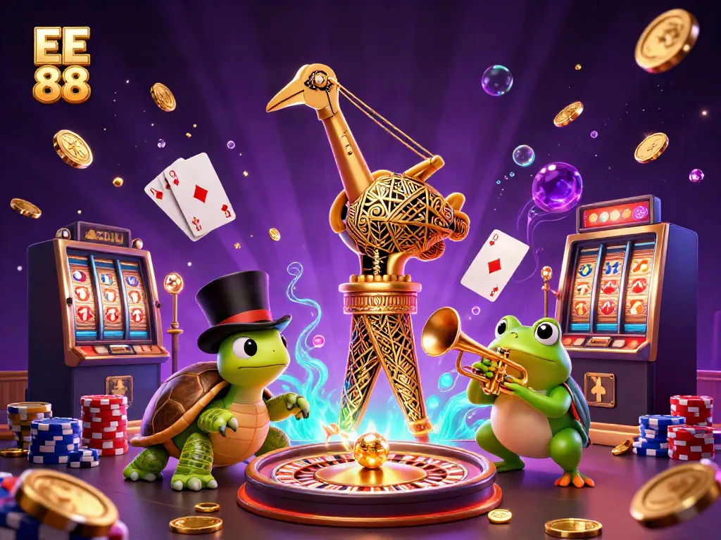 Experience the thrill of EE 88 with dynamic characters and exciting casino elements illustrating a vibrant gaming scene.