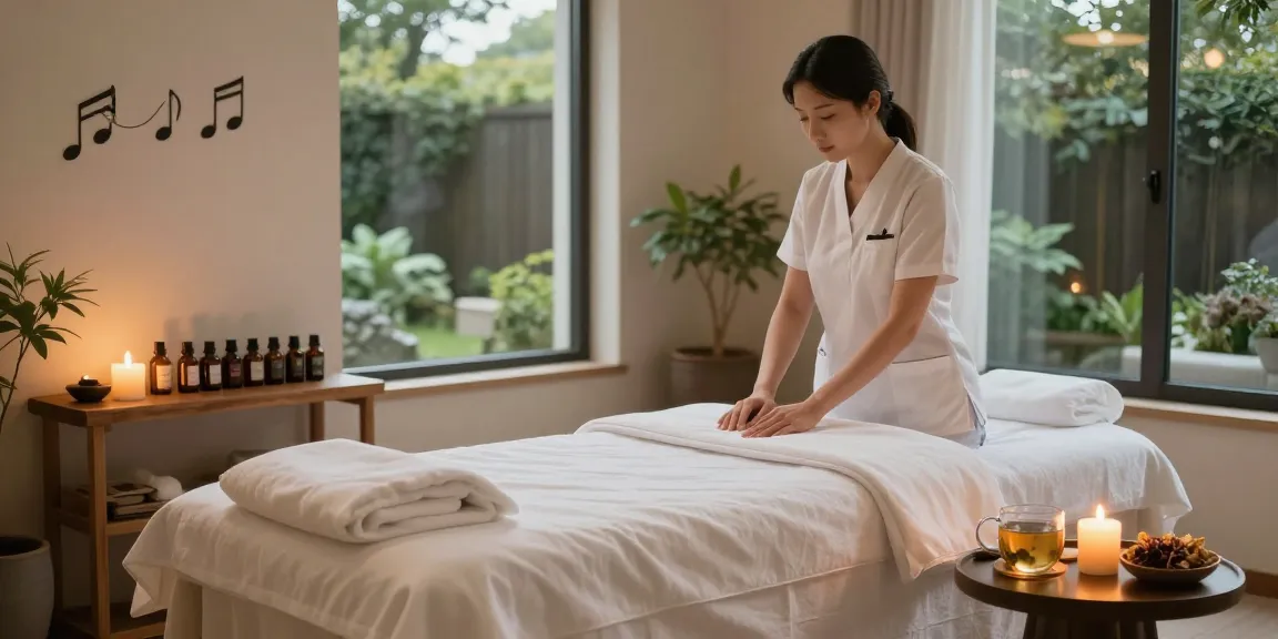 Experience a luxurious 강남여성전용마사지 in a serene spa setting with calming aromas and soft lighting.