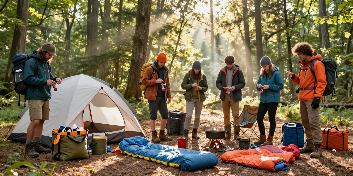 Friends exploring the great outdoors with rokok 88 camping gear and survival tools