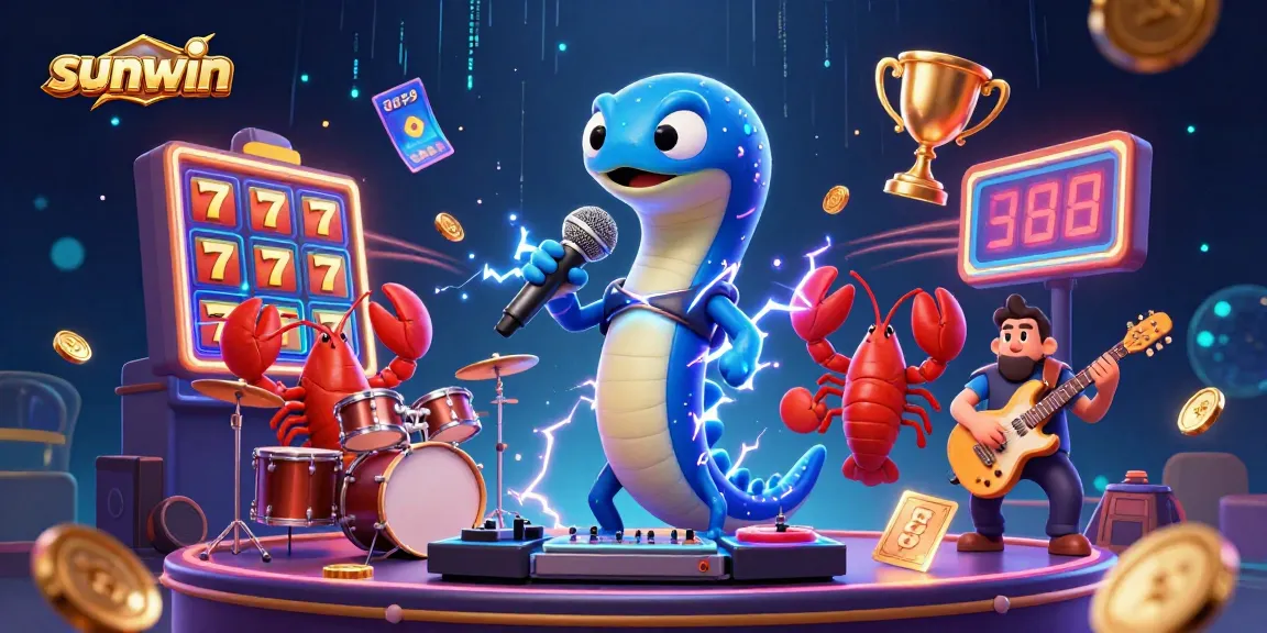 Join sunwin’s vibrant casino experience with an electric eel DJ and his underwater band performing.