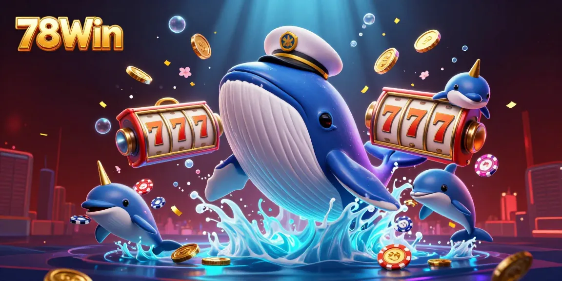 Experience the thrill of winning at 78Win with an exciting 3D casino scene featuring vibrant characters.