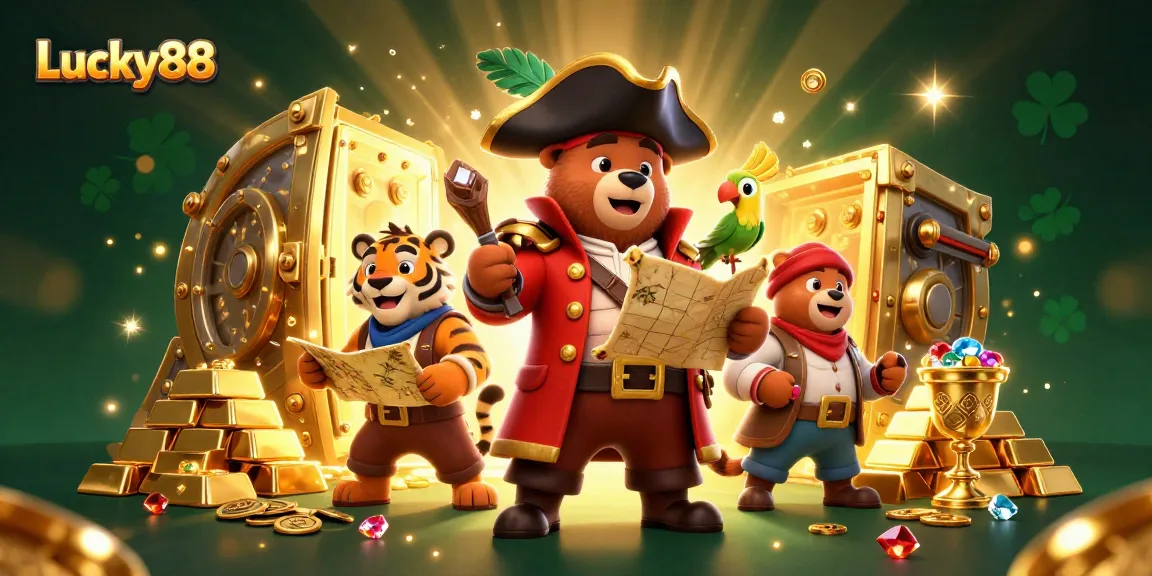Spin the reels of Lucky88, where vibrant treasures and playful characters reign in this dazzling casino adventure.