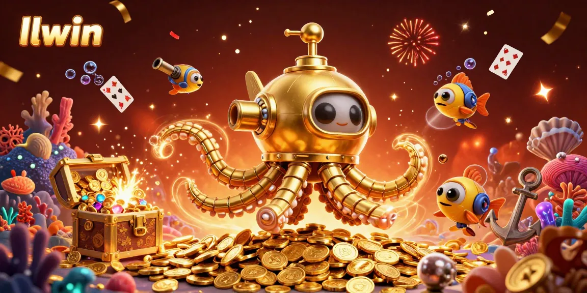 Spin the reels at llwin with a magical underwater theme featuring a golden kraken and treasure!